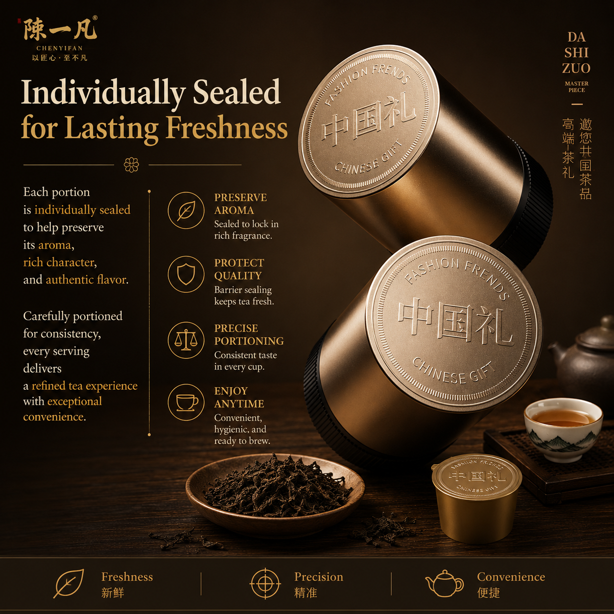 Premium Yunnan Ripe Pu-erh Tea Pods Gift Set