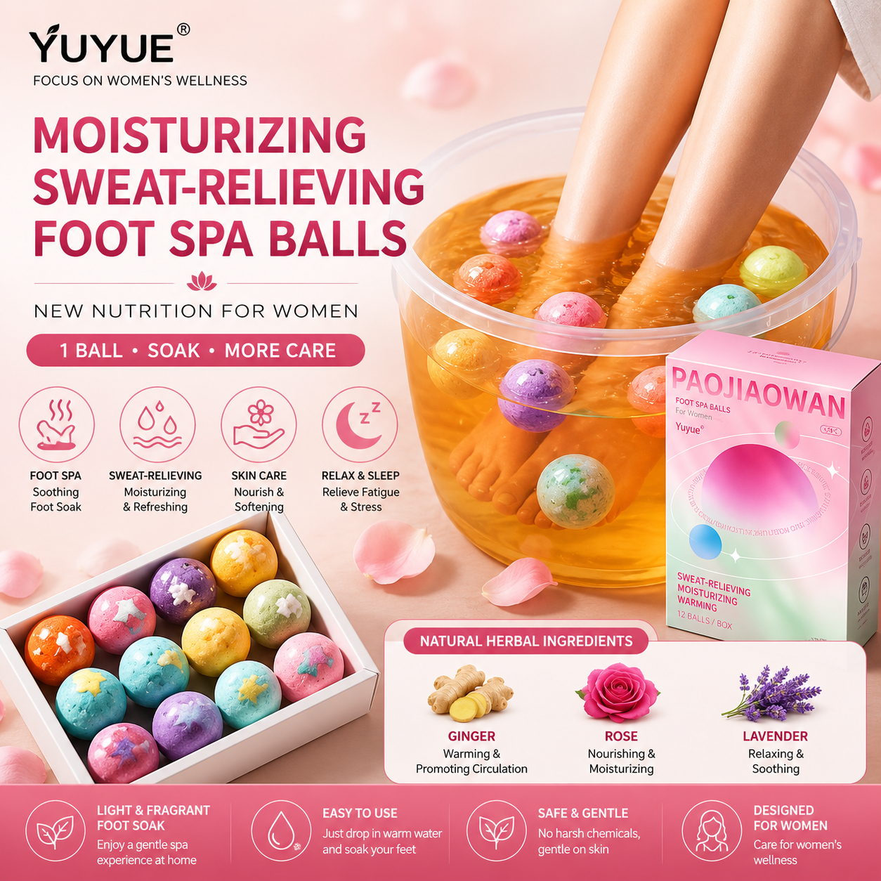Panda Floral Wellness Foot Spa Balls™ A Luxurious Home Spa Ritual Inspired By Flowers, Wellness &amp; Self-Care