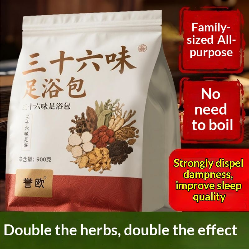 36-Herb Traditional Chinese Foot Soak Bags – Oriental Herbal Foot Bath for Sleep, Warmth & Damp Relief | Luxury Home Spa Wellness Ritual
