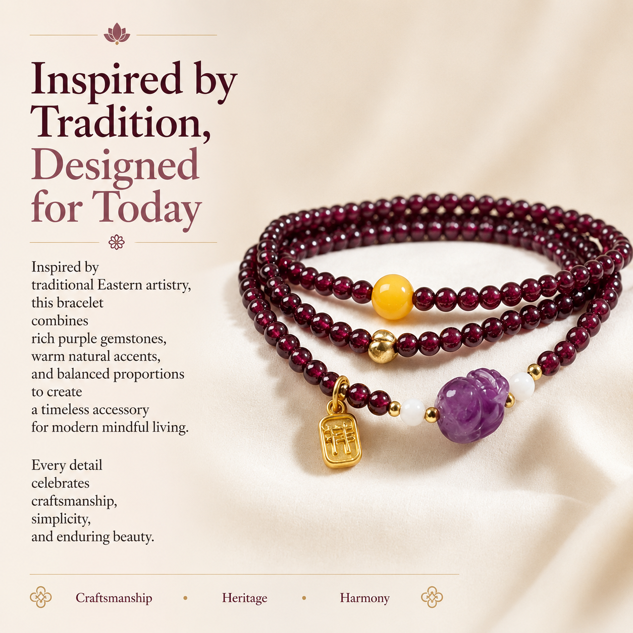 Amethyst Meditation Mala Bracelet
