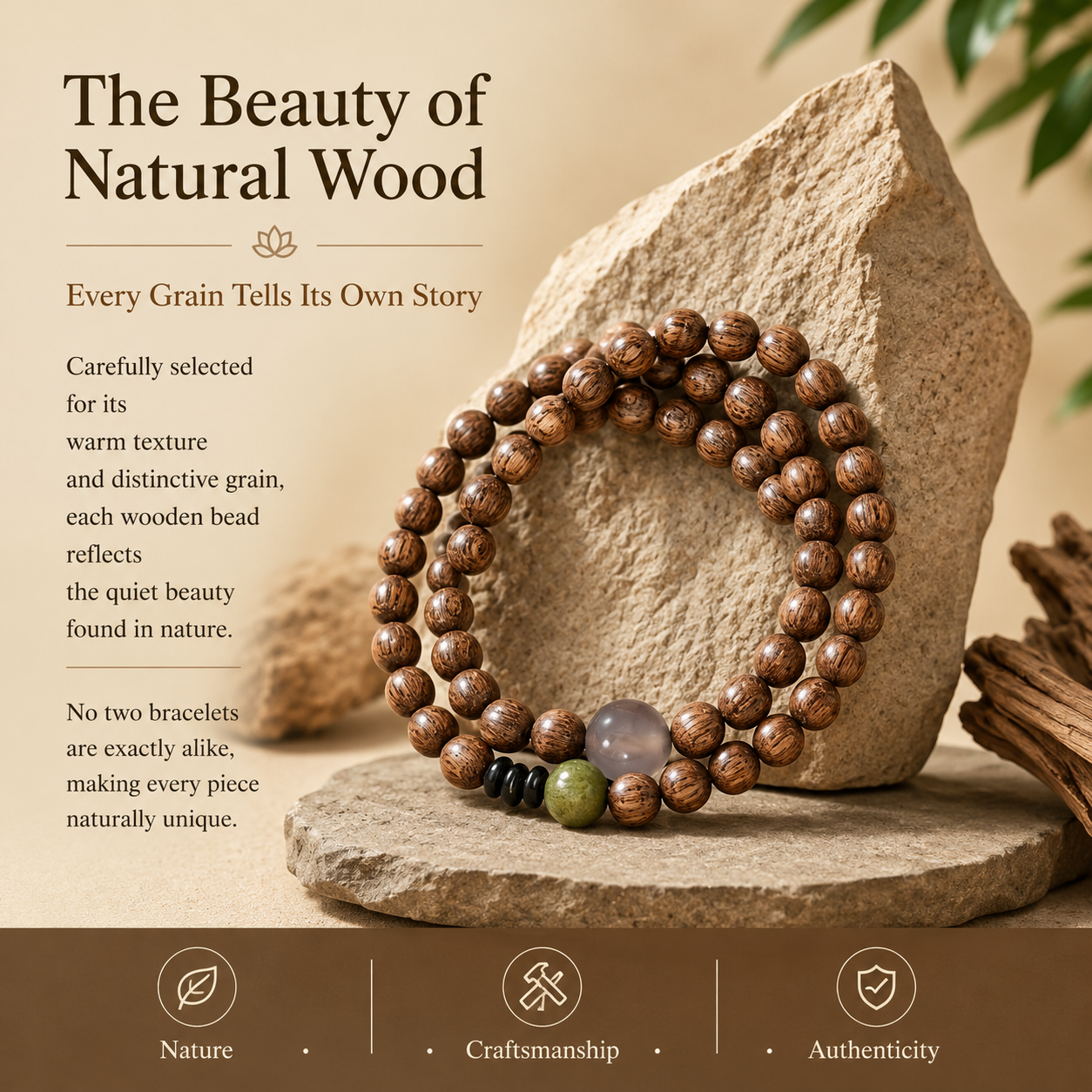 Sandalwood Meditation Mala Bracelet