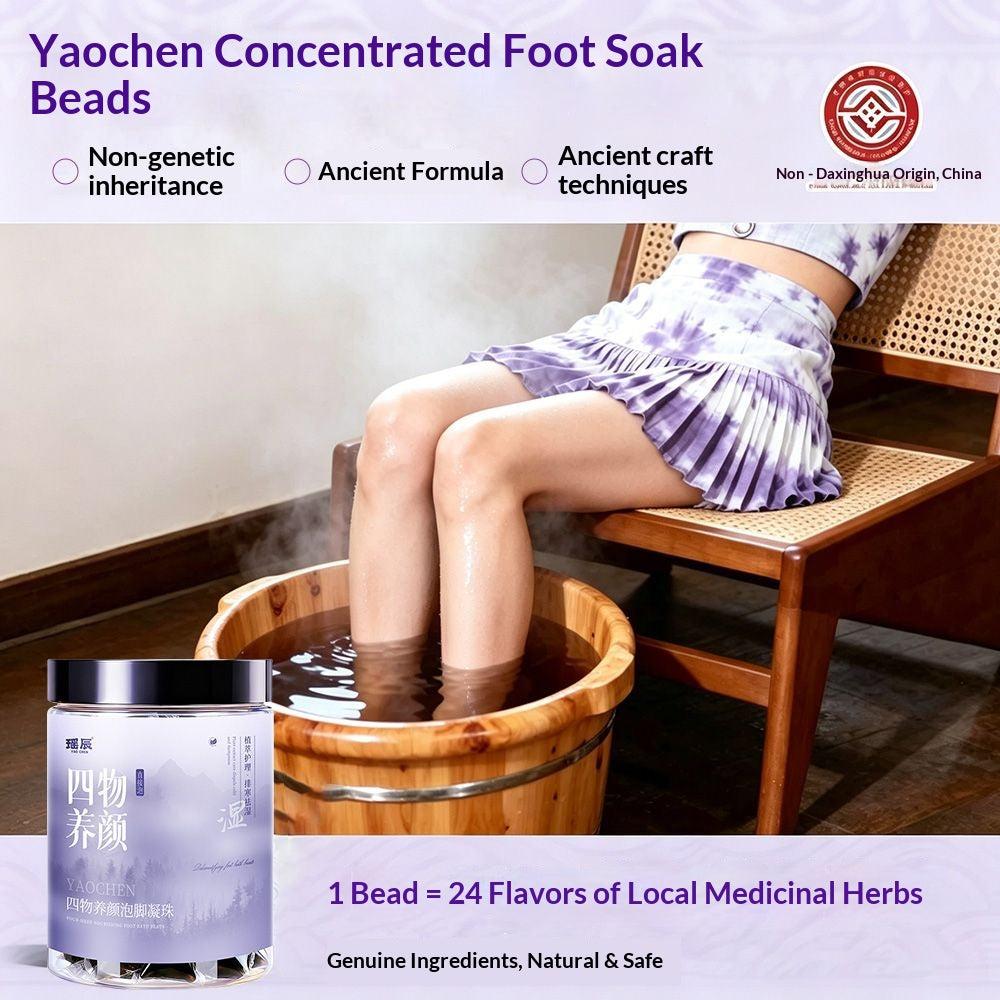 Women’s Four-Herb Beauty Foot Soak Beads – Traditional Chinese Herbal Spa for Relaxation, Warmth & Self-Care | Oriental Wellness Foot Bath Ritual
