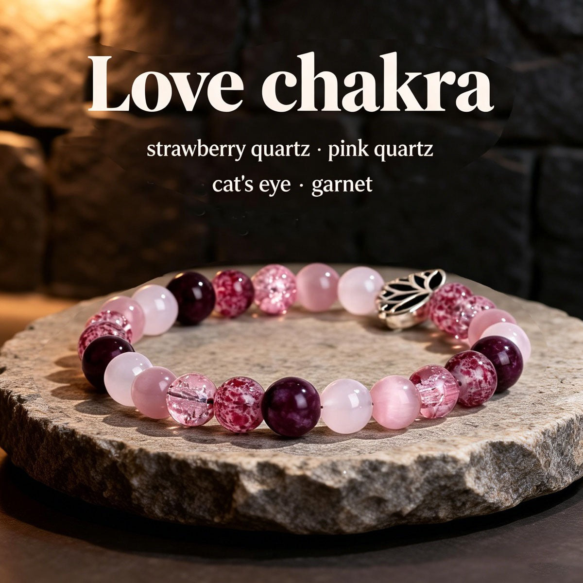 Love Chakra Crystal Bracelet™ | Rose Quartz & Garnet Energy Bracelet