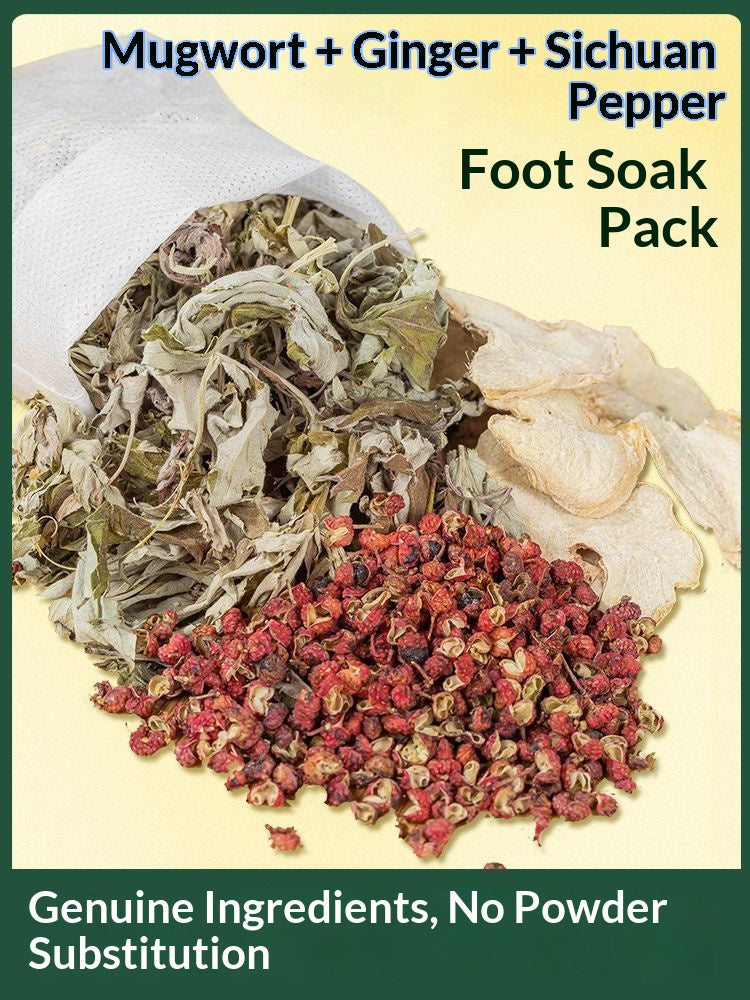 Ginger Mugwort & Sichuan Pepper Herbal Foot Soak Bags – Traditional Chinese Warming Foot Bath for Relaxation & Sleep | Oriental Home Spa Wellness