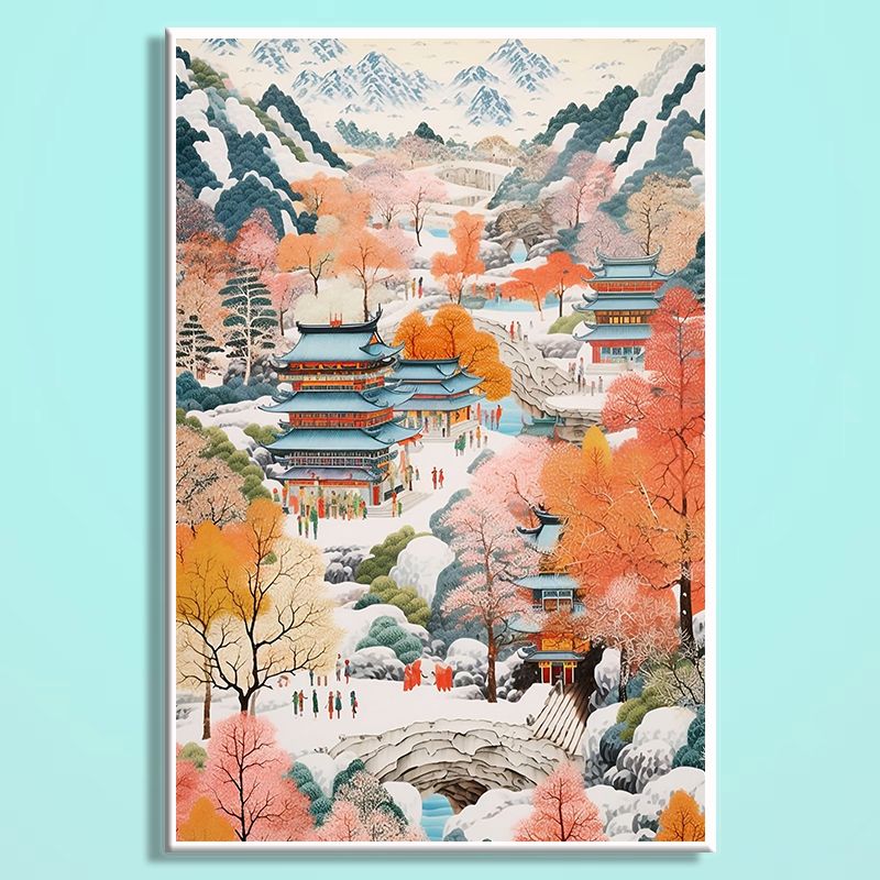 Chinese Aesthetic Wooden Jigsaw Puzzle – Song Dynasty Landscape Puzzle, Traditional Chinese Art Puzzle, Oriental Wooden Wall Decor For Adults