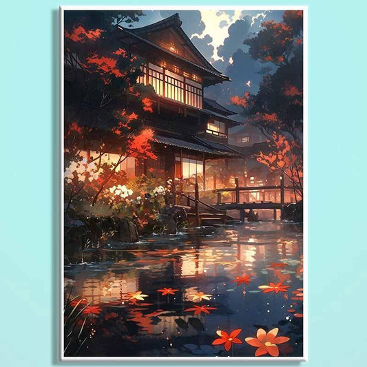 Ancient Capital Nightscape Wooden Puzzle – Oriental Fantasy City Jigsaw, Cozy Lantern Water Town Puzzle Art for Adults & Home Decor GD004