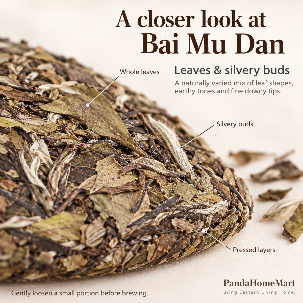 Fuding Bai Mu Dan White Peony White Tea Cake – 300 g