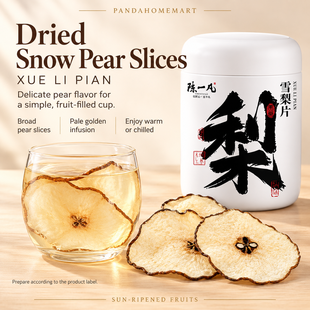Dried Snow Pear Slices Xue Li Pian 80g
