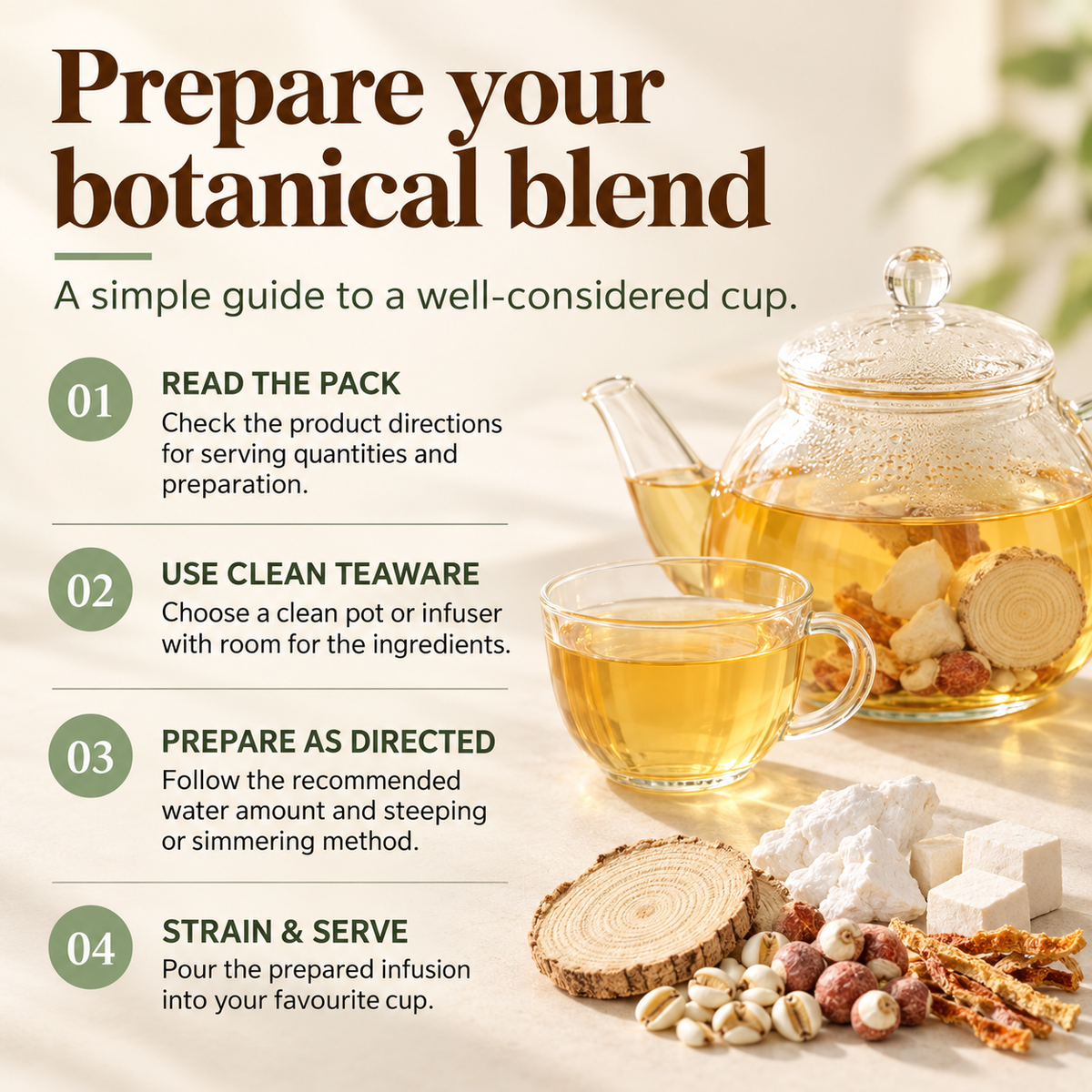 Five-Finger Peach & Poria Botanical Blend™ — 220 g