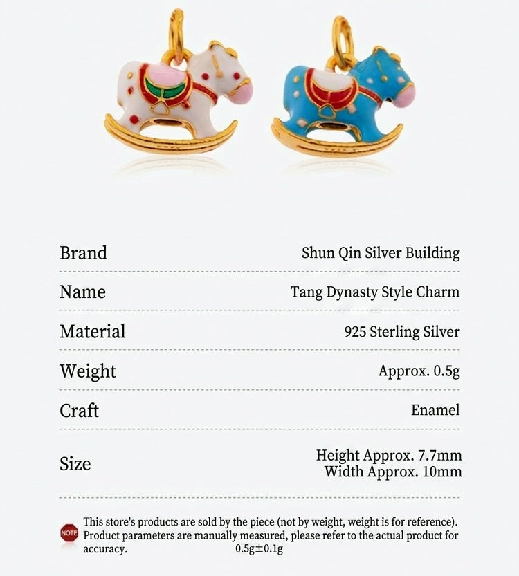 Lucky Tang Horse™ Necklace – 925 Sterling Silver Enamel Lucky Horse Charm