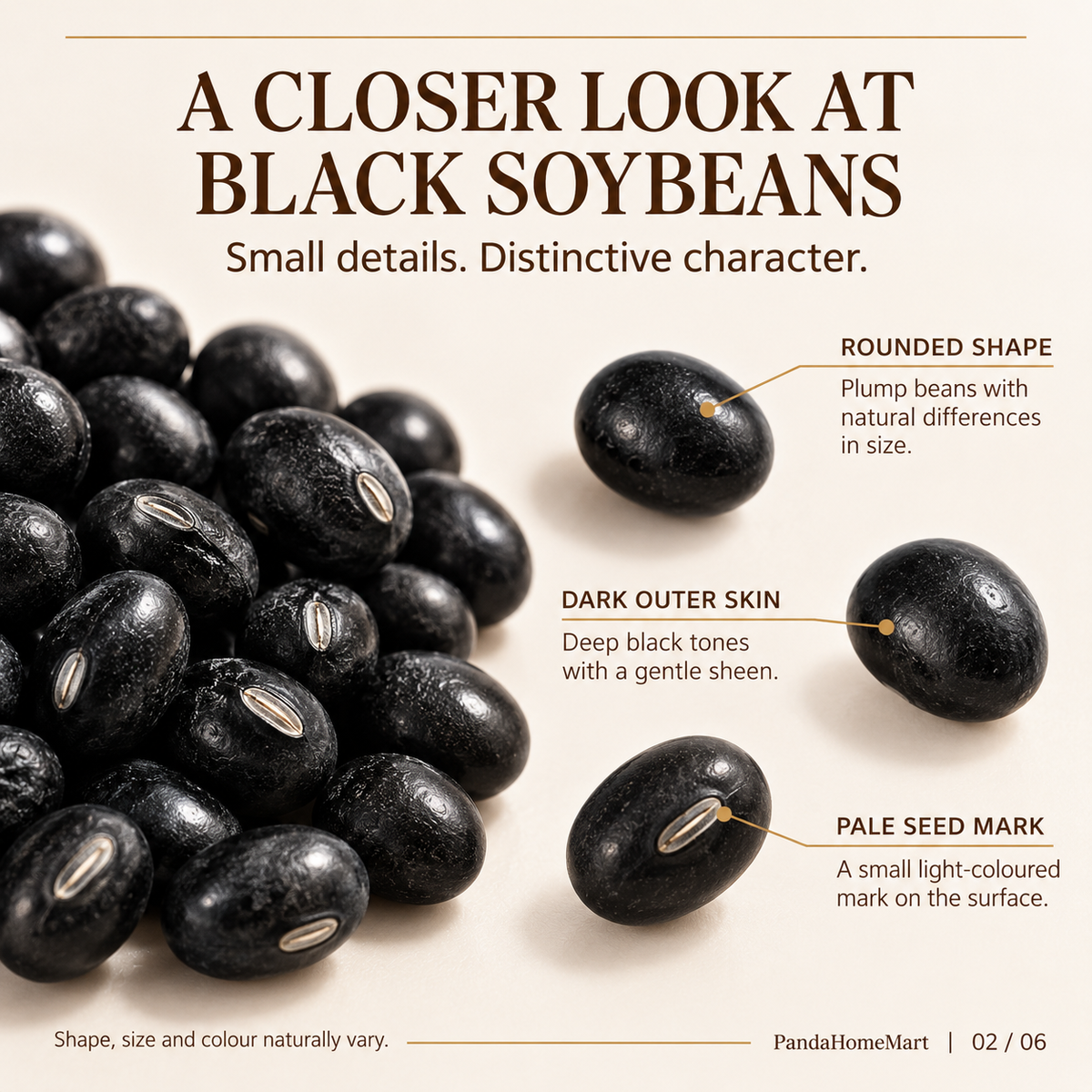 Whole Chinese Black Beans with Naturally Dark Skins