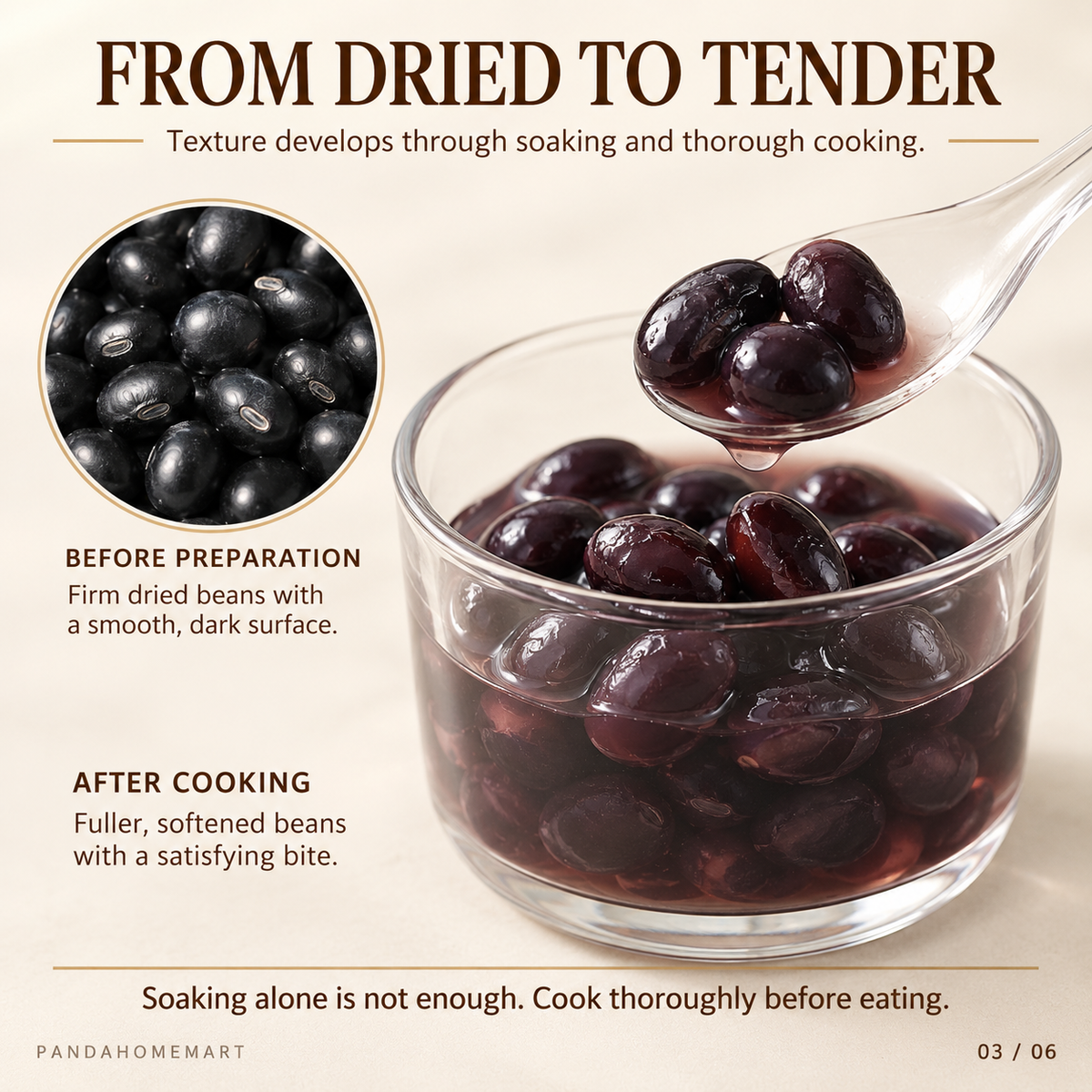 Cooked Black Beans with Tender Bean Texture