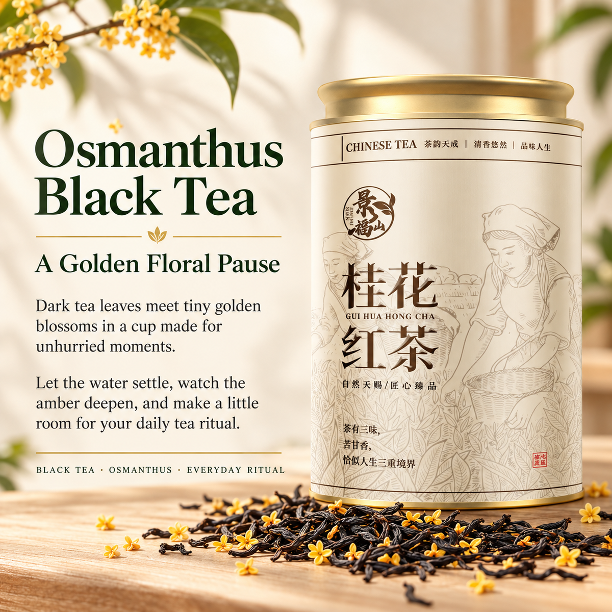 Osmanthus Black Tea – Floral Chinese Loose Leaf Tea 150 g