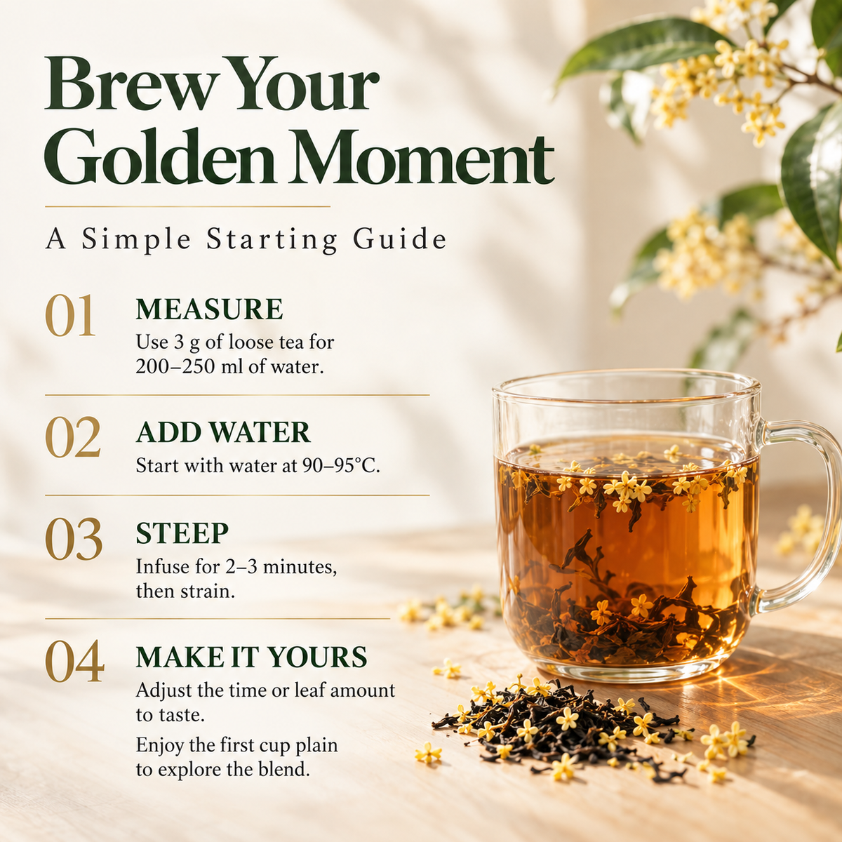 Osmanthus Black Tea – Floral Chinese Loose Leaf Tea 150 g