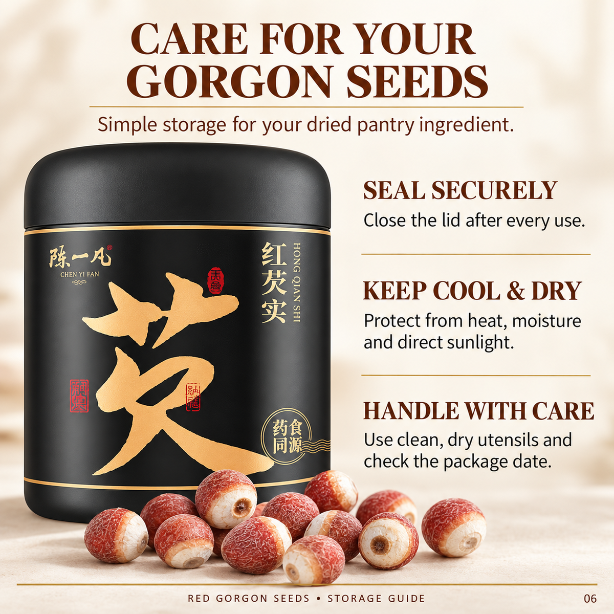 PandaHomeMart Red Gorgon Seeds Hong Qian Shi 320g Container