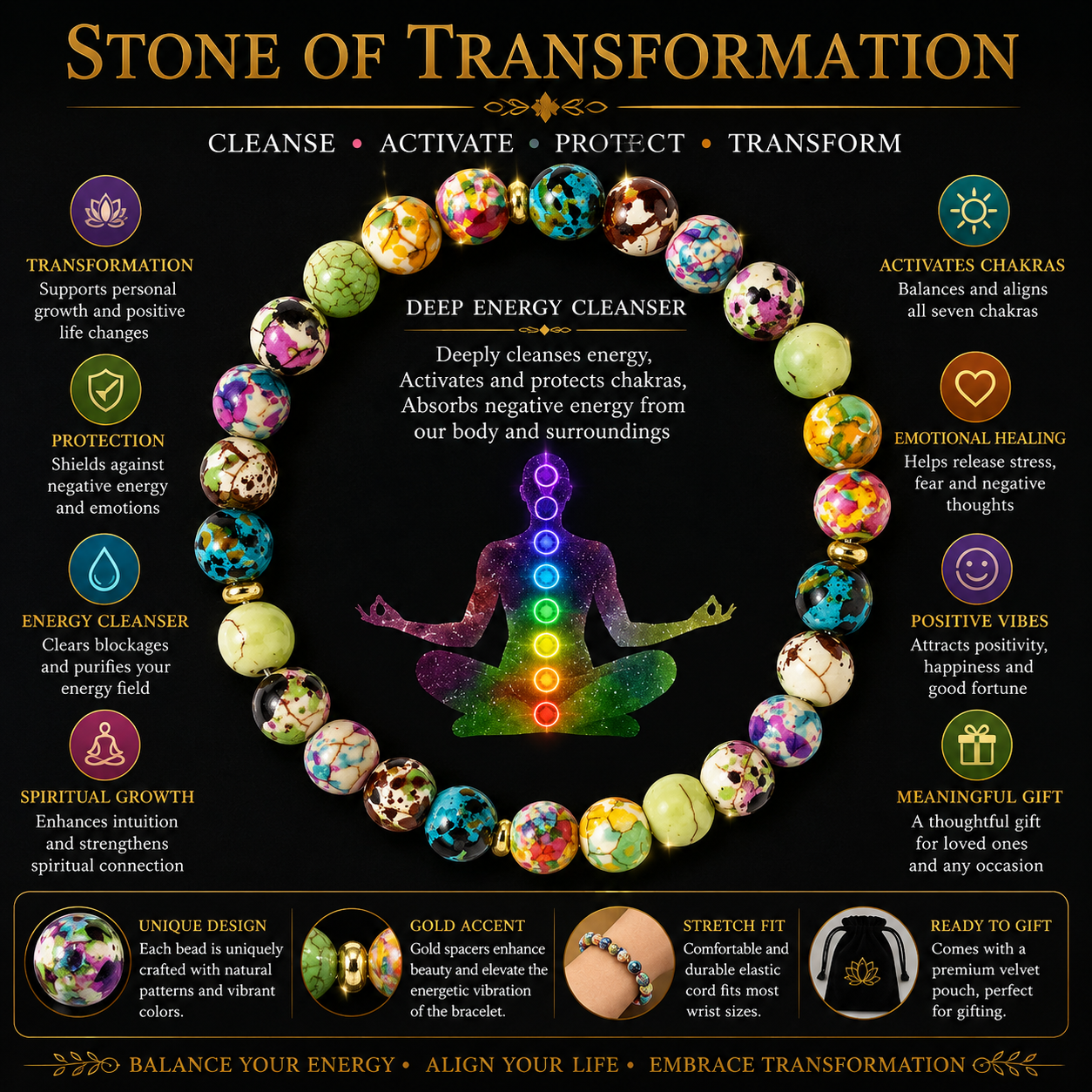 7 Chakra Harmony Bracelet™ | Multicolor Energy & Wellness Bracelet