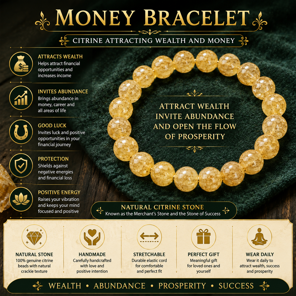 Citrine Prosperity Bracelet™ | Abundance & Success Crystal Bracelet