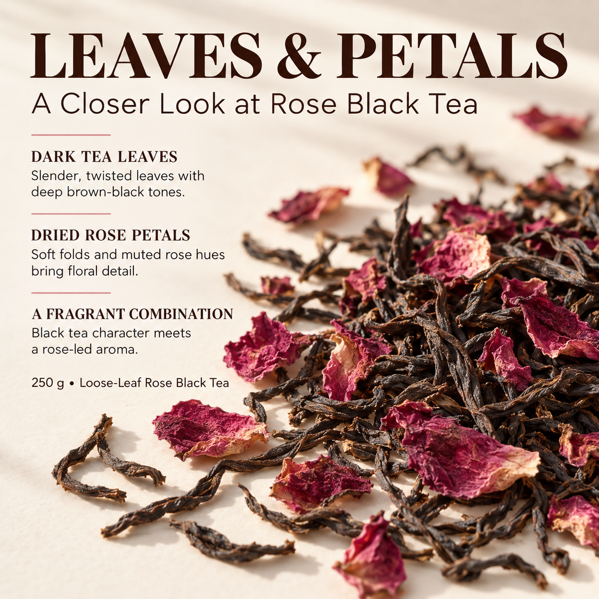 Rose Black Tea – Floral Chinese Loose Leaf Tea 250 g