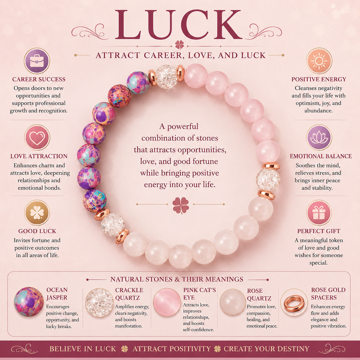 Lucky Harmony Bracelet™ | Crystal Energy Bracelet for Love, Luck & Abundance