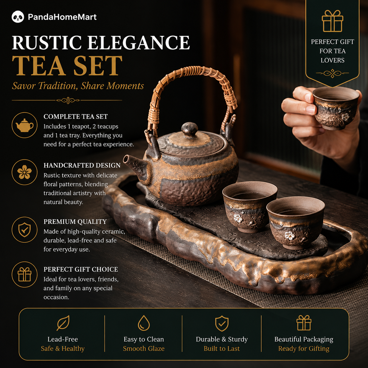 Imperial Kiln Harmony Tea Ceremony Set | Handmade Ceramic Tea Set