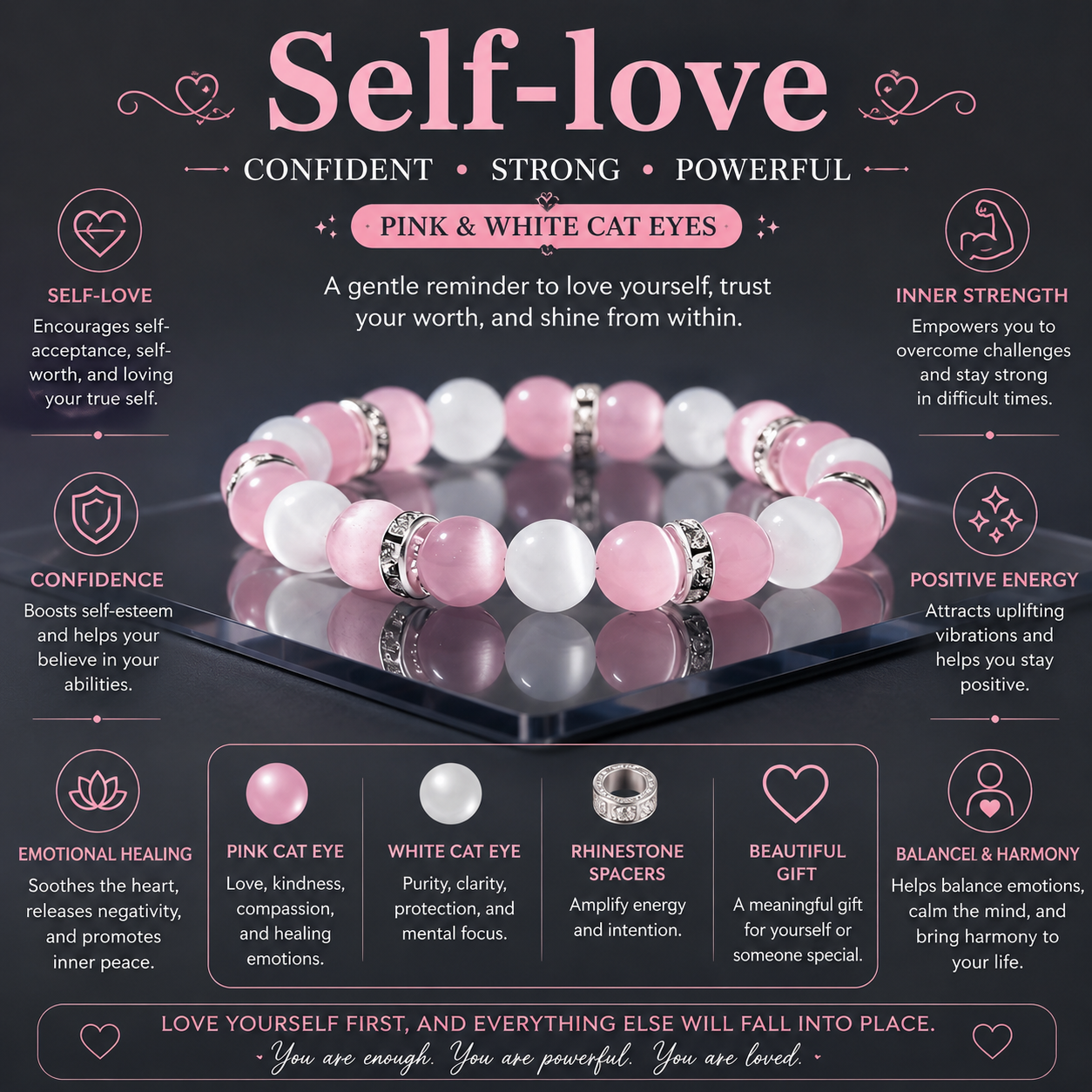 Self-Love Cat Eye Bracelet™ | Crystal Energy Bracelet for Confidence & Emotional Balance
