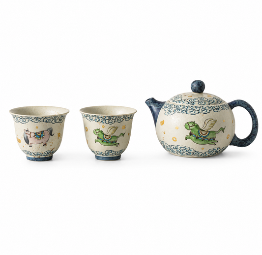 Flying Horse Ceramic Teapot Set™