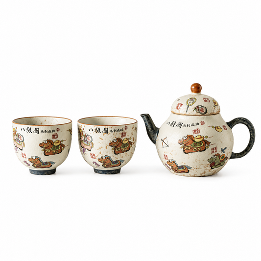Flying Horse Prosperity Ceramic Teapot Set™
