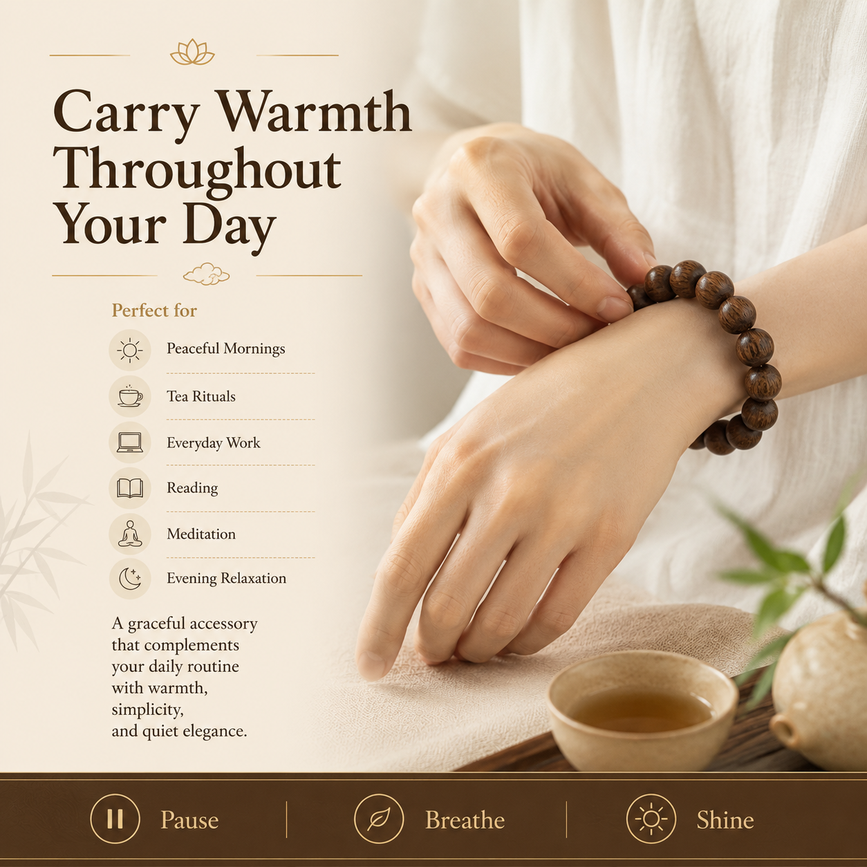 Natural Sandalwood Bracelet