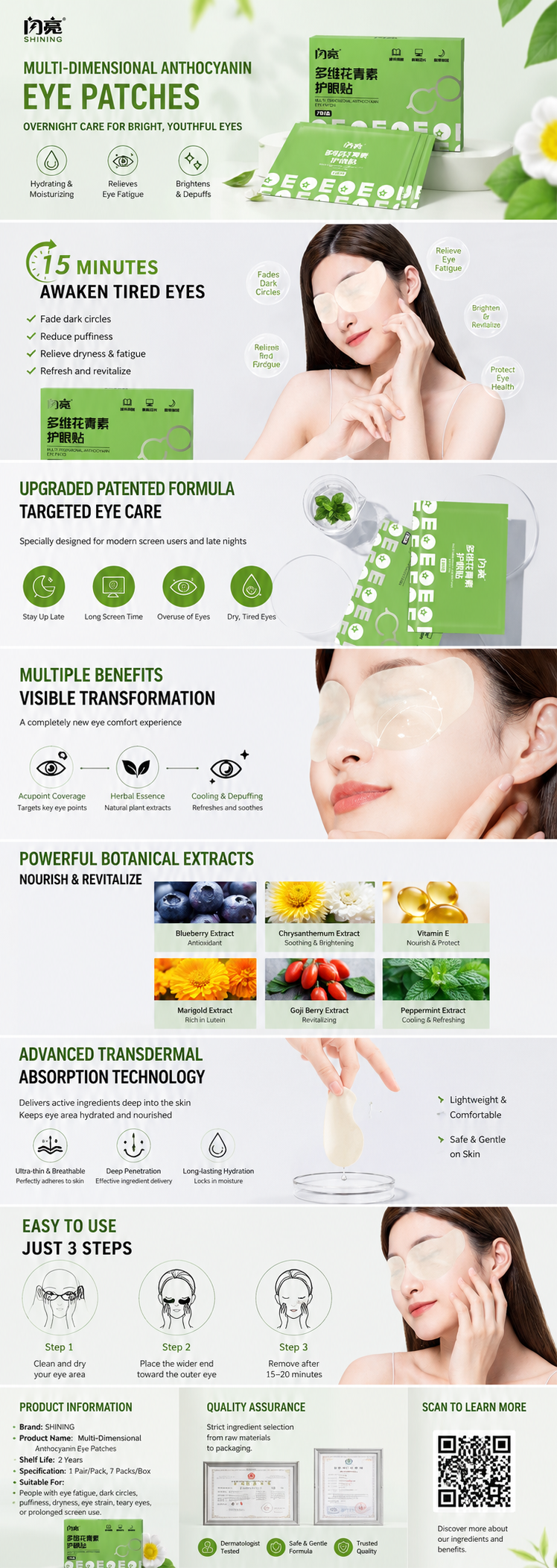 Botanical Anthocyanin Cooling Eye Patch – Refreshing Under-Eye Wellness Ritual for Modern Digital Lifestyles