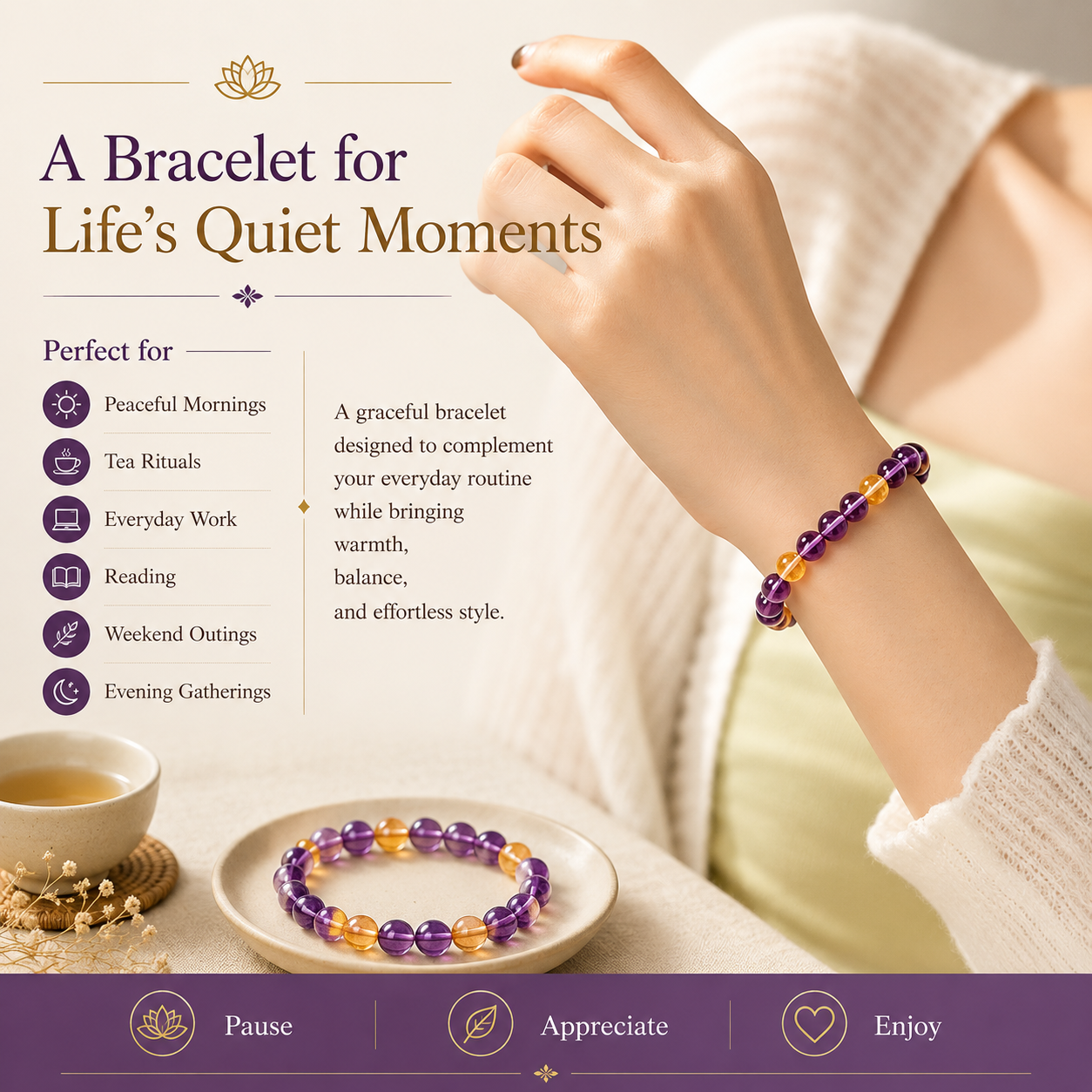 Amethyst & Citrine Harmony Bracelet
