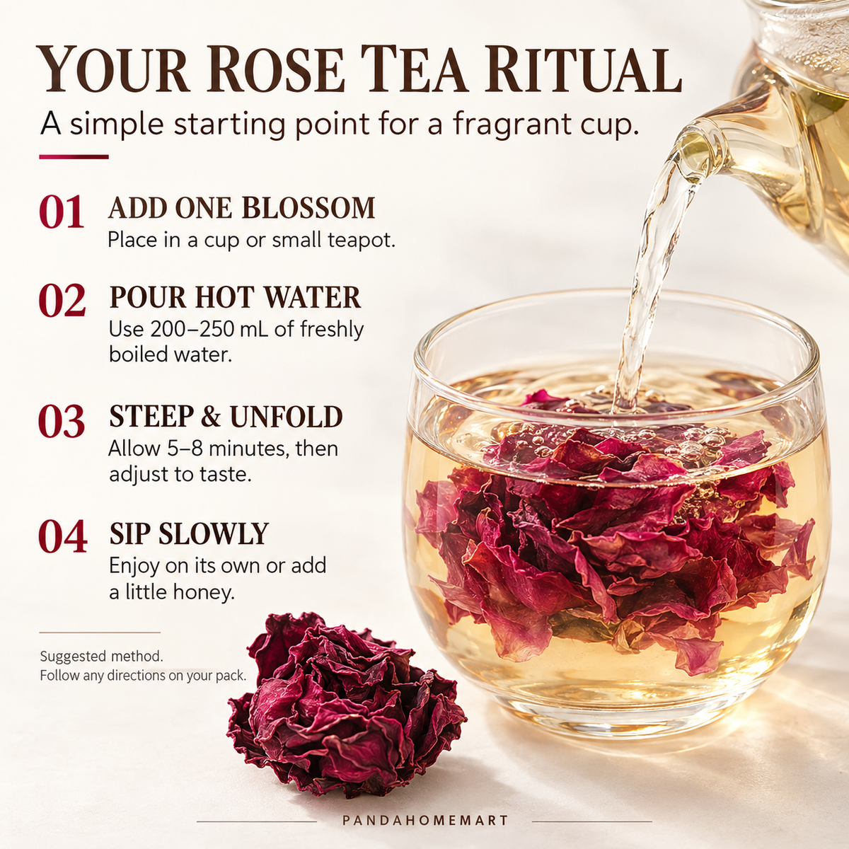 Mo Hong Rose Tea with Delicate Natural Floral Aroma