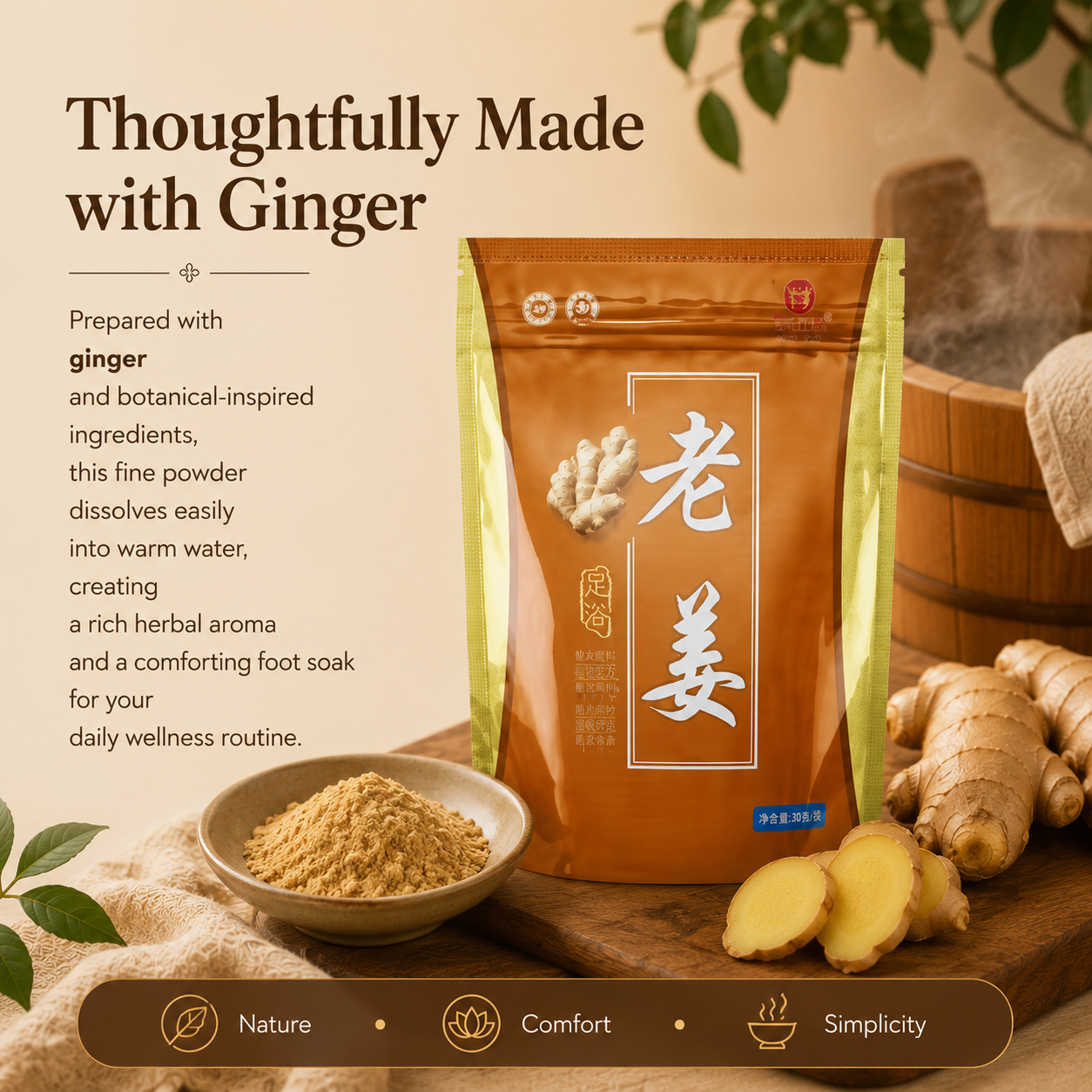 Old Ginger Herbal Foot Soak Powder