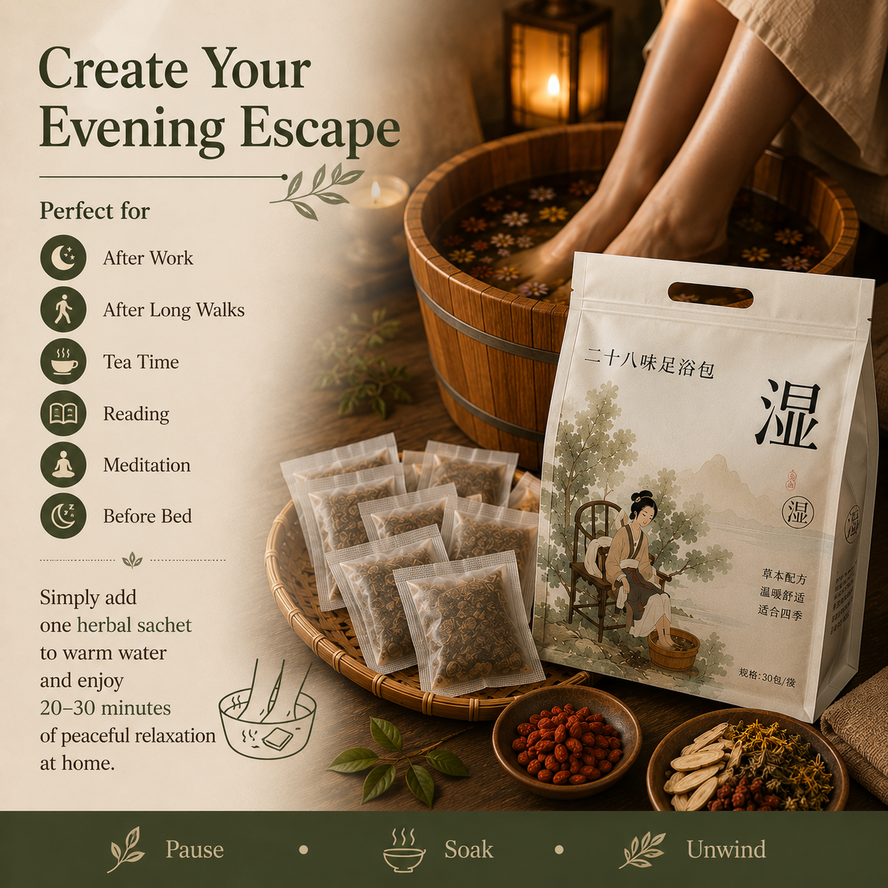 Herbal Foot Soak Bags for Daily Balance