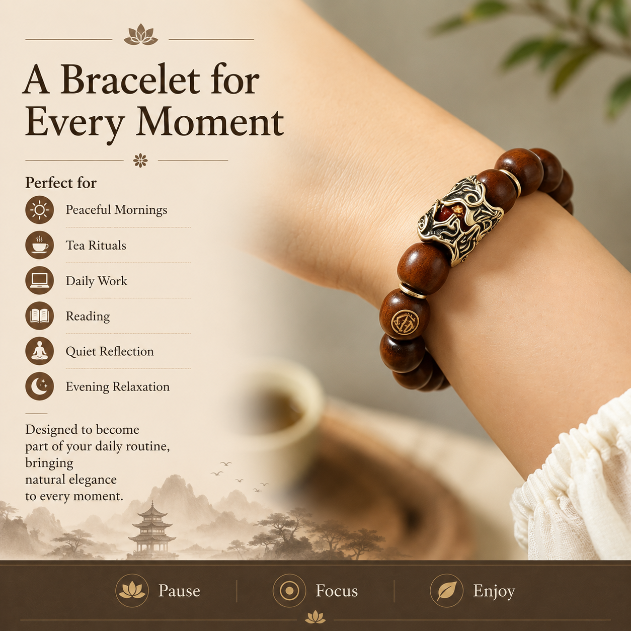 Pixiu Sandalwood Bracelet