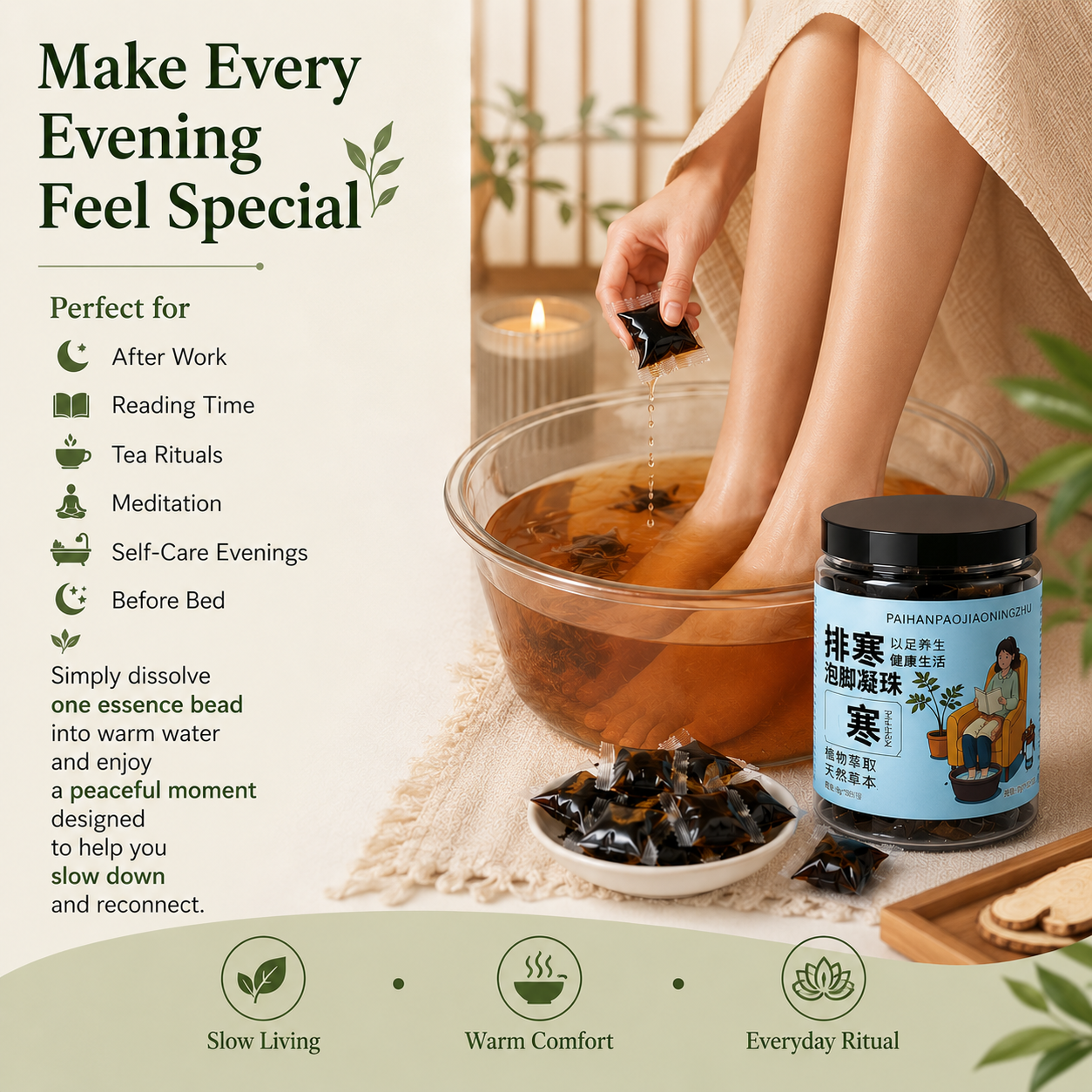 Warming Herbal Foot Soak Essence Beads