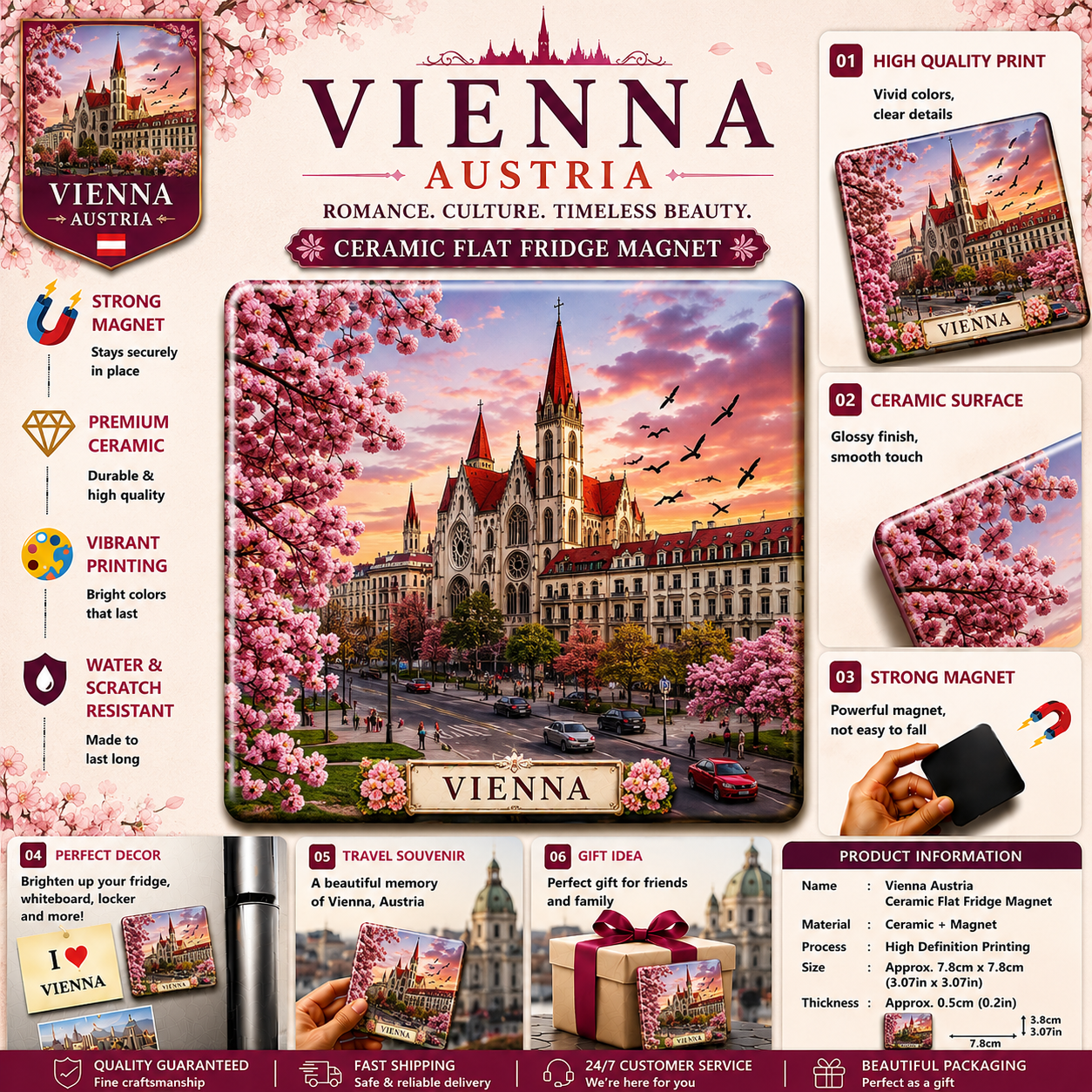 Vienna Austria Ceramic Fridge Magnet
