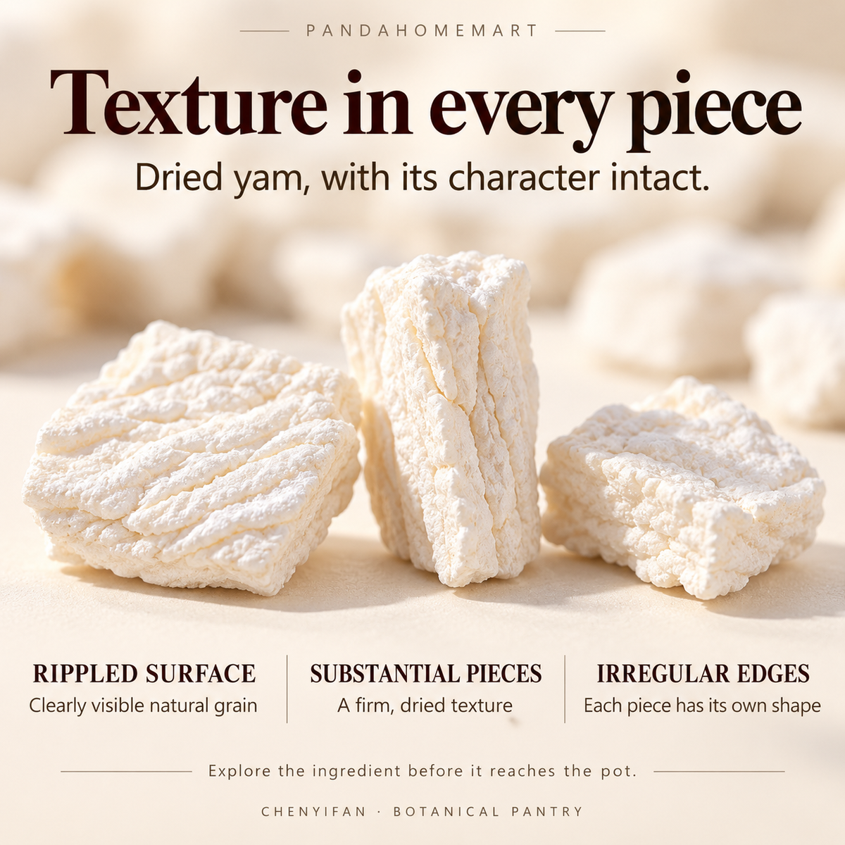 Dried Chinese Yam Granules with Pale Ivory Color