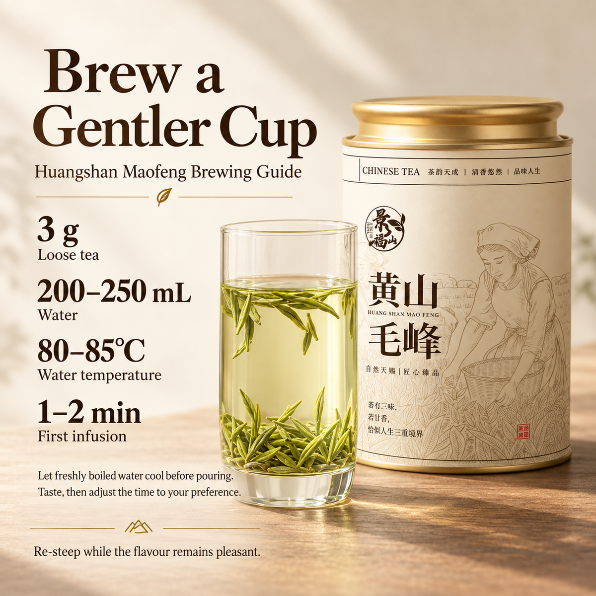Premium First-Pick Pre-Qingming Huangshan Maofeng Green Tea™  – 75g