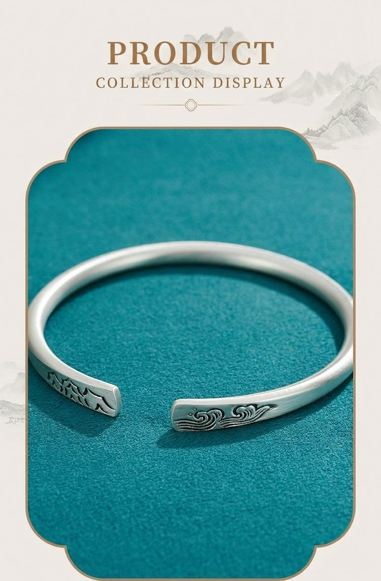Mountains & Seas™ 9999 Fine Silver Bracelet – Inspired by Shan Hai Jing | Oriental Healing Jewelry