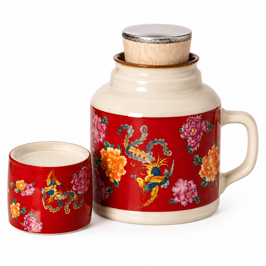 Phoenix Blossom Imperial Tea Canister™ – Airtight Ceramic Tea Storage Jar