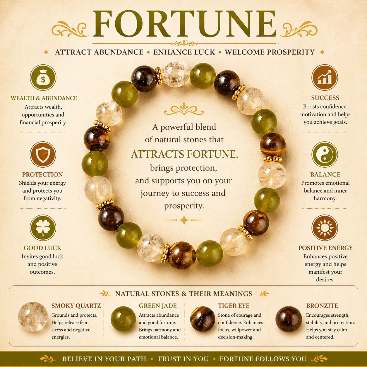 Fortune Path Bracelet™ | Prosperity & Positive Energy Crystal Bracelet