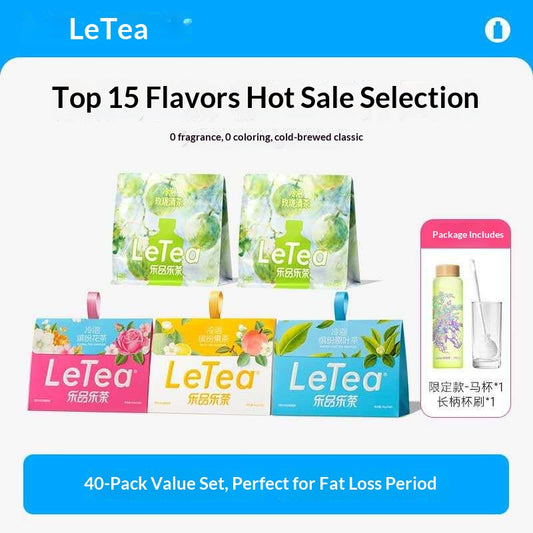 Healthy Fitness Tea Bundle – LeTea Cold Brew Fruit & Green Tea Set for Clean Hydration & Fat Loss Support