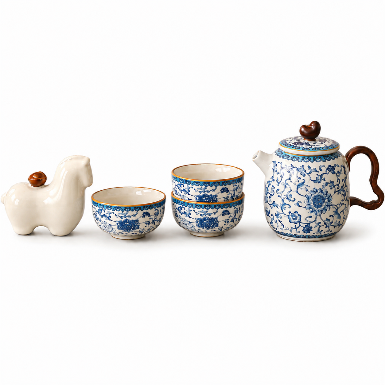 Blue & White Prosperity Gongfu Tea Set™ | Chinese Porcelain Tea Gift Set