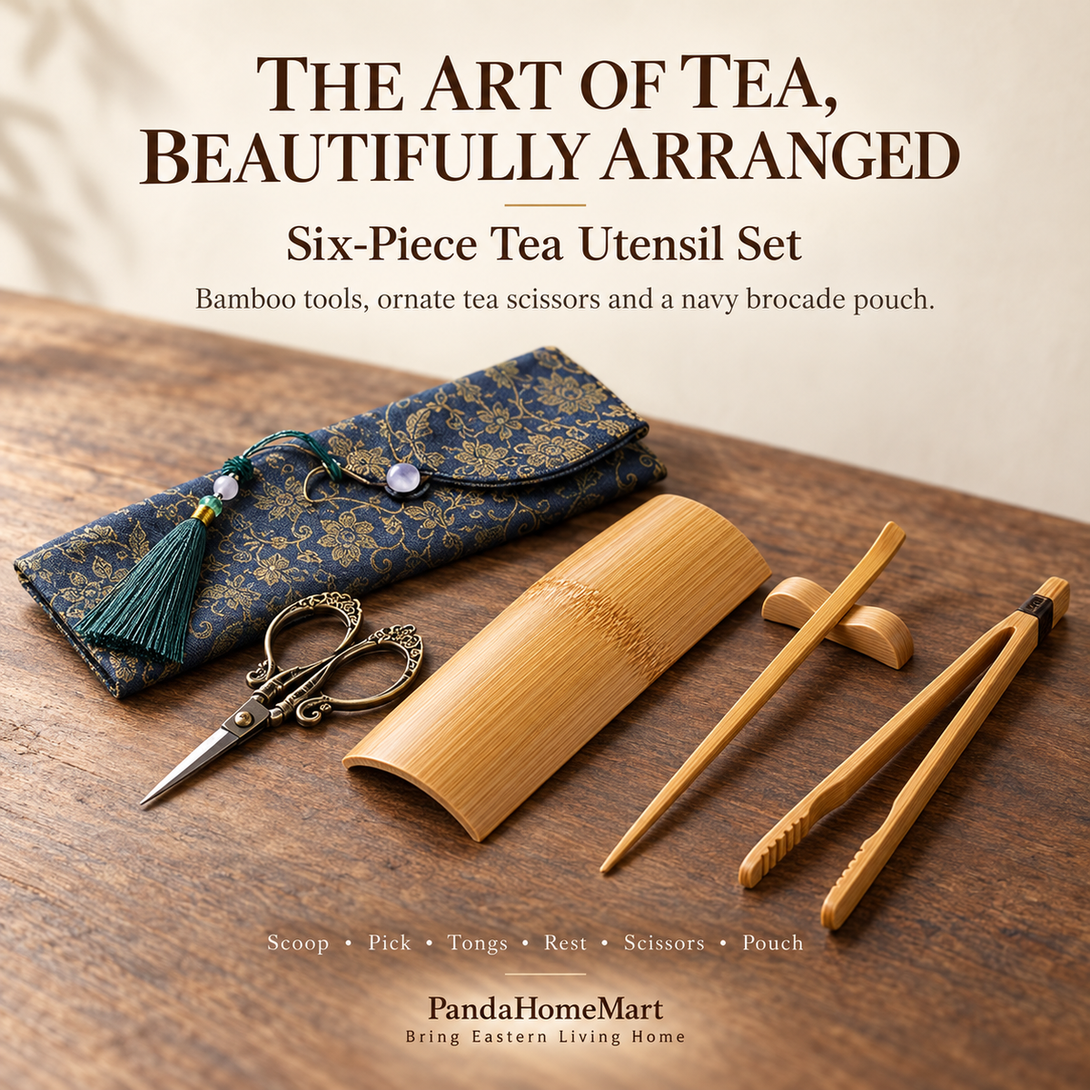 18cm Bamboo Tea Tongs for Traditional Chinese Tea Table