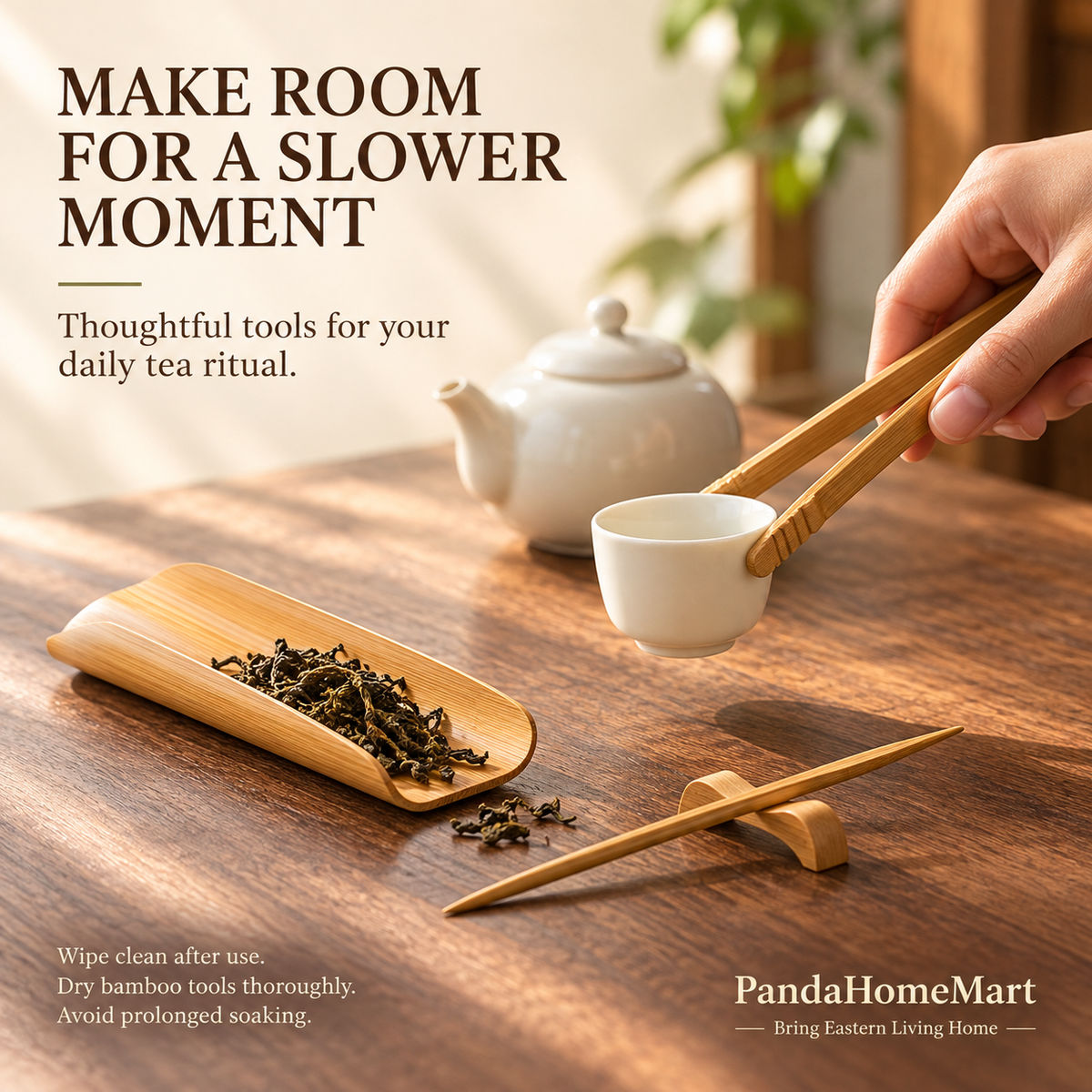 PandaHomeMart 6-Piece Bamboo Gongfu Tea Tool Set