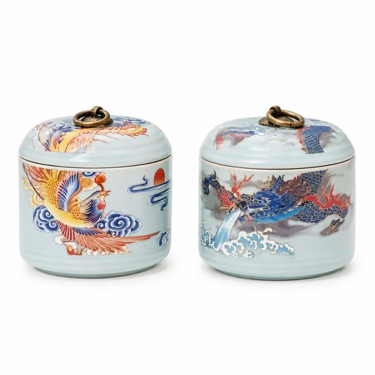Celestial Dragon & Phoenix Ceramic Tea Canister™