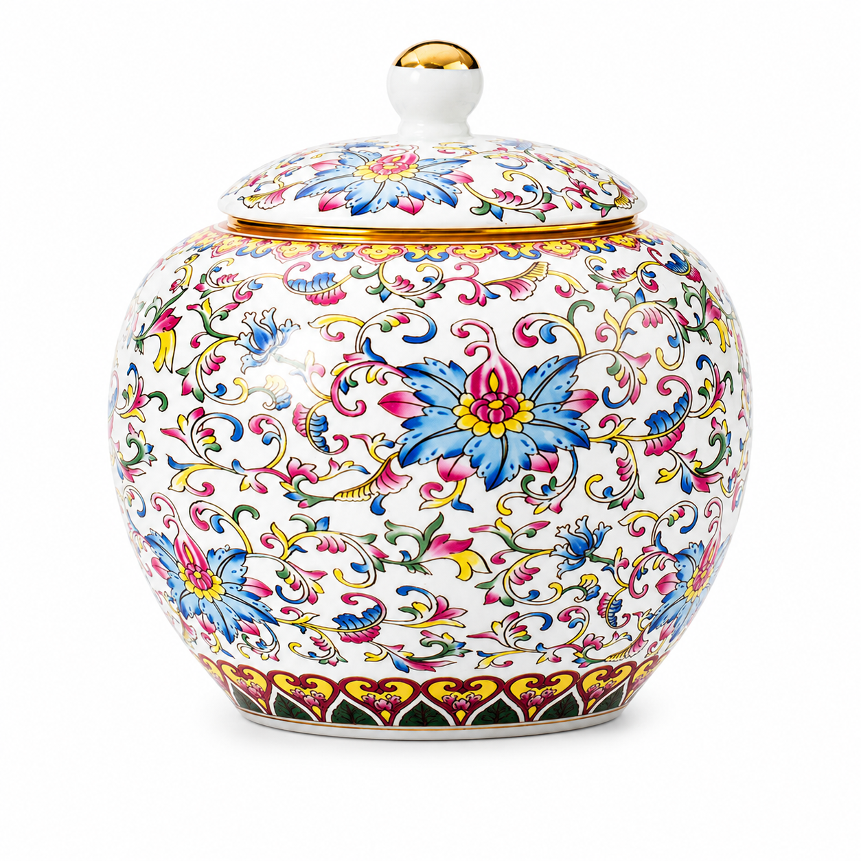 Imperial Floral Porcelain Tea Caddy™ Luxury Ceramic Tea Storage Jar with Airtight Lid