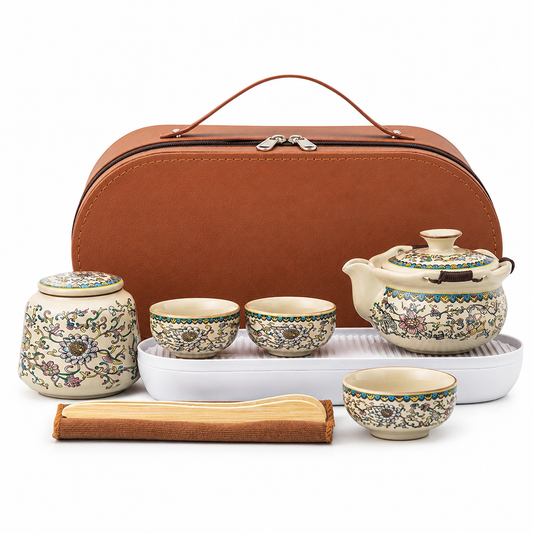 Imperial Blossom Travel Tea Ceremony Set™ Portable Chinese Gongfu Tea Set with Travel Case