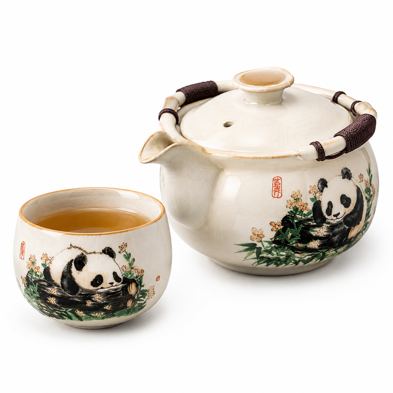 Panda Harmony Ceramic Teapot Set™ Hand-Painted Panda Tea Set for Mindful Tea Moments