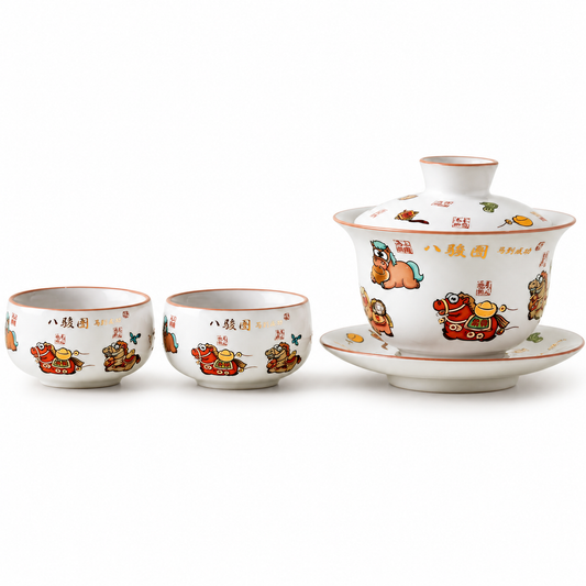 Lucky Horse Fortune Porcelain Gaiwan Tea Set™